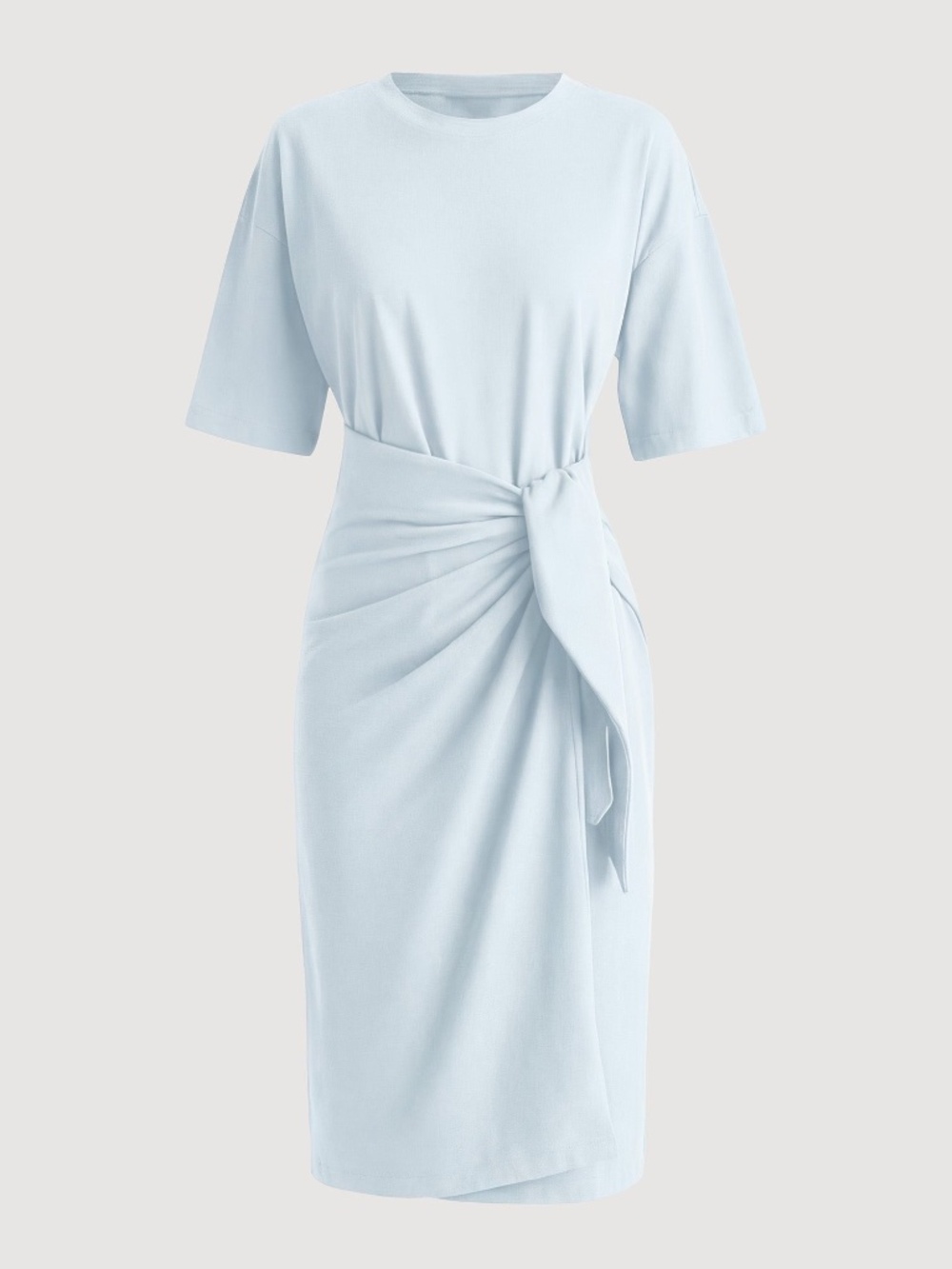 Modern Citizen Noa Organic Cotton T-Shirt Wrap Dress (Petite) Size MIcy Blue / P